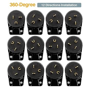 DeliciousTaylormade QUADFACE  NKT×AC Nema 5-20P DIY Plug, Rewirable 20A 125V Plug, 90 Degree
